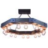 Octagon wood beam chandelier with Edison bulbs