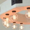 Wood Beam Octagon Chandelier with Edison Bulbs - Image 5