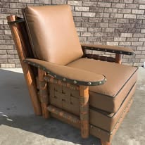 Molesworth Club Chair | Basketweave Leather Sides - Image 5