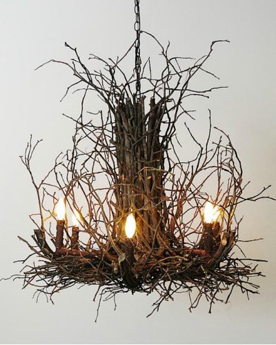 Appalachian twig chandelier 36" x 36"