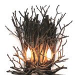 twig wall sconce with 2 lights