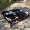 Tricolor cowhide ottoman table