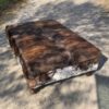 Cowhide ottoman table brown brindle