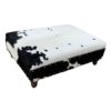 black and white cowhide ottoman coffee table
