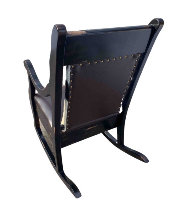 Leather and Cowhide Rocking Chair Western Rocking Chair