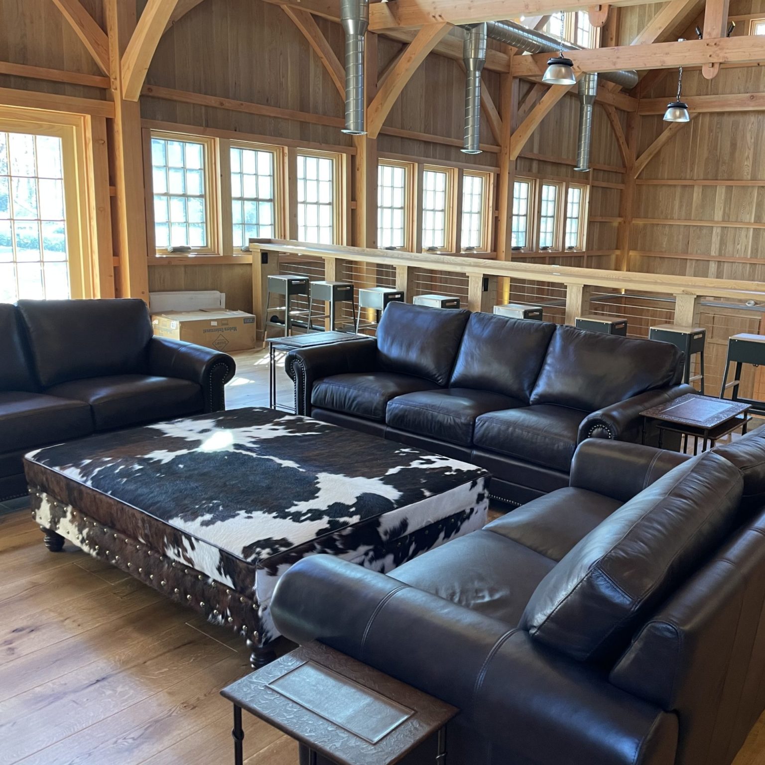 Cowhide Ottoman Coffee Table Made to Any Size You Need