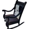Western cowhide and leather rocking chair