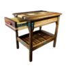 Turquoise Inlay Wood Marquetry End Table - Image 2