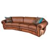 curved leather sofa with tooling