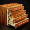 wood spice cabinet with 4 drawers