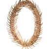 Oval mirror made from deer antlers