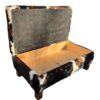 Cowhide storage ottoman square or rectangle