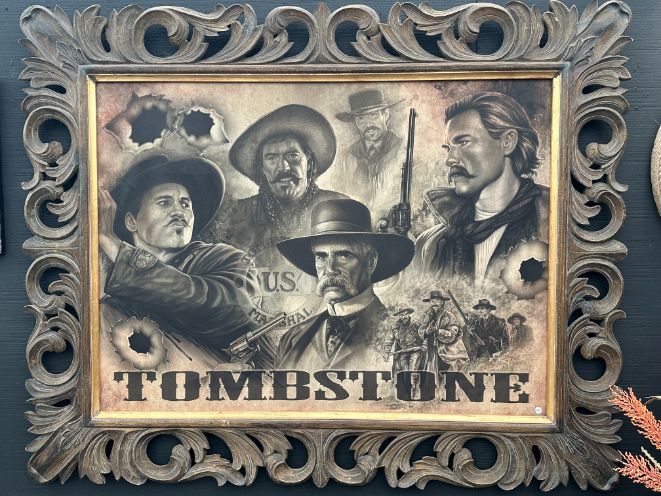 print_Tombstone legends_ hand carved frame
