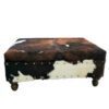 tricolor. cowhide ottoman