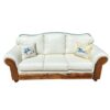 pillow back leather sofa with contrast welt, turquoise inlay mesquite