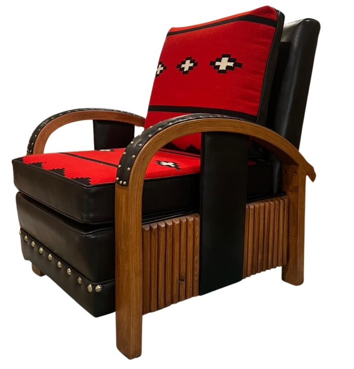 red and black molesworth bent arm chair