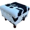 small square cowhide ottoman