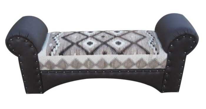 Pendleton and Leather Bench