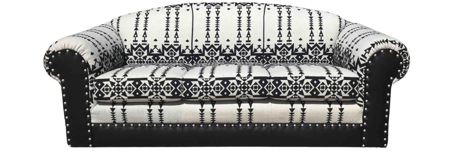 black and white Pendleton sofa