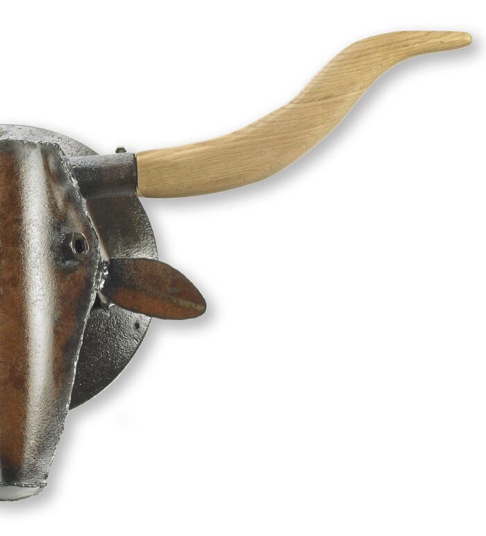 Longhorn metal wall sculpture detail