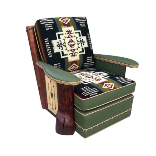 green Molesworth club chair with Pendleton seat