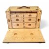 Portable fly tying cabinet with drawers bins shelves tool caddy