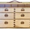 Wood fly tying cabinet with drawers and bead bins