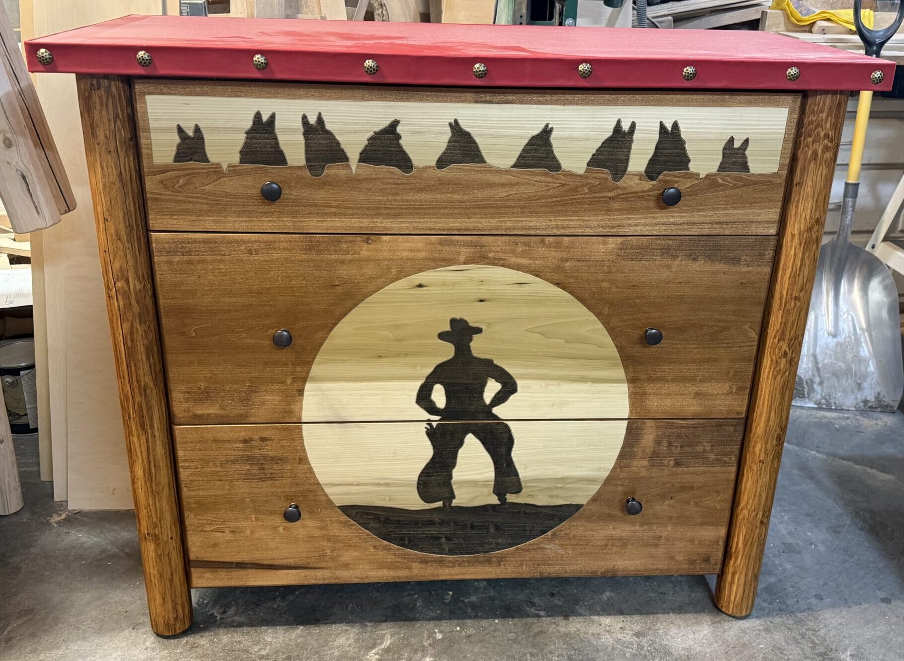 Cowboy Sunset & Horse Silhouette 3-Drawer Dresser