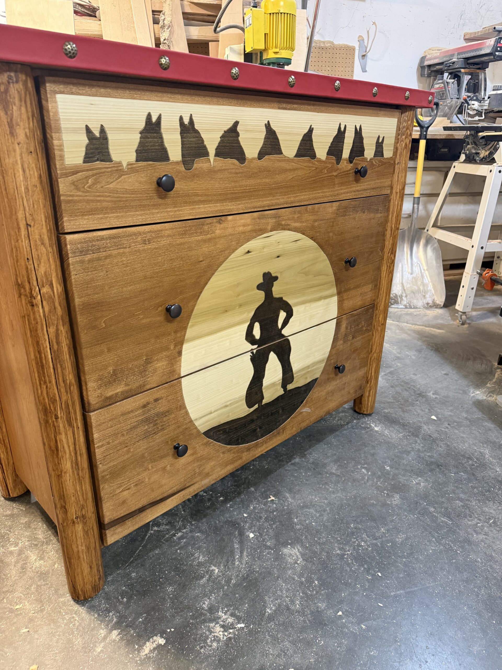 Cowboy Sunset & Horse Silhouette 3-Drawer Dresser - Image 2
