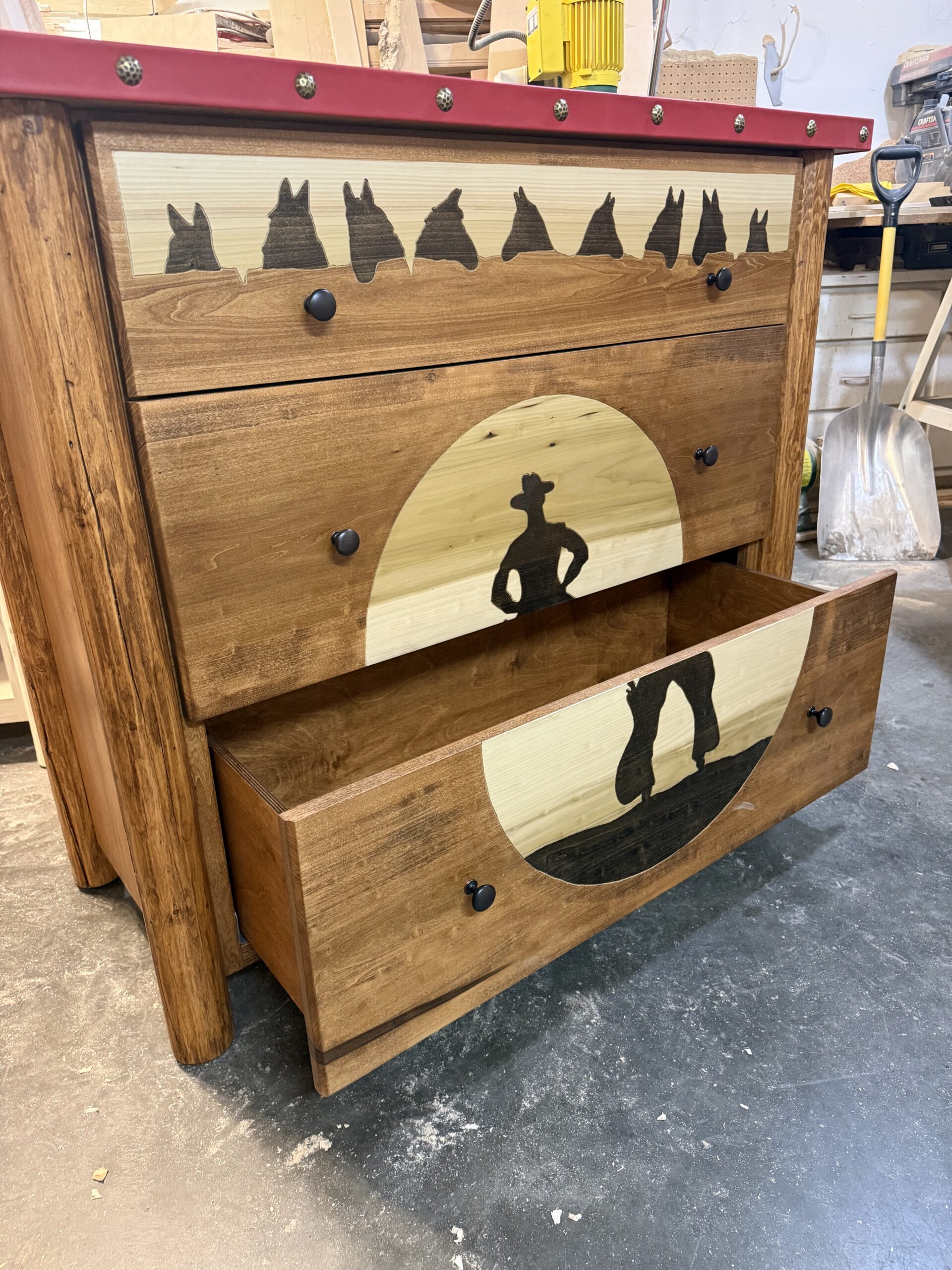 Cowboy Sunset & Horse Silhouette 3-Drawer Dresser - Image 6
