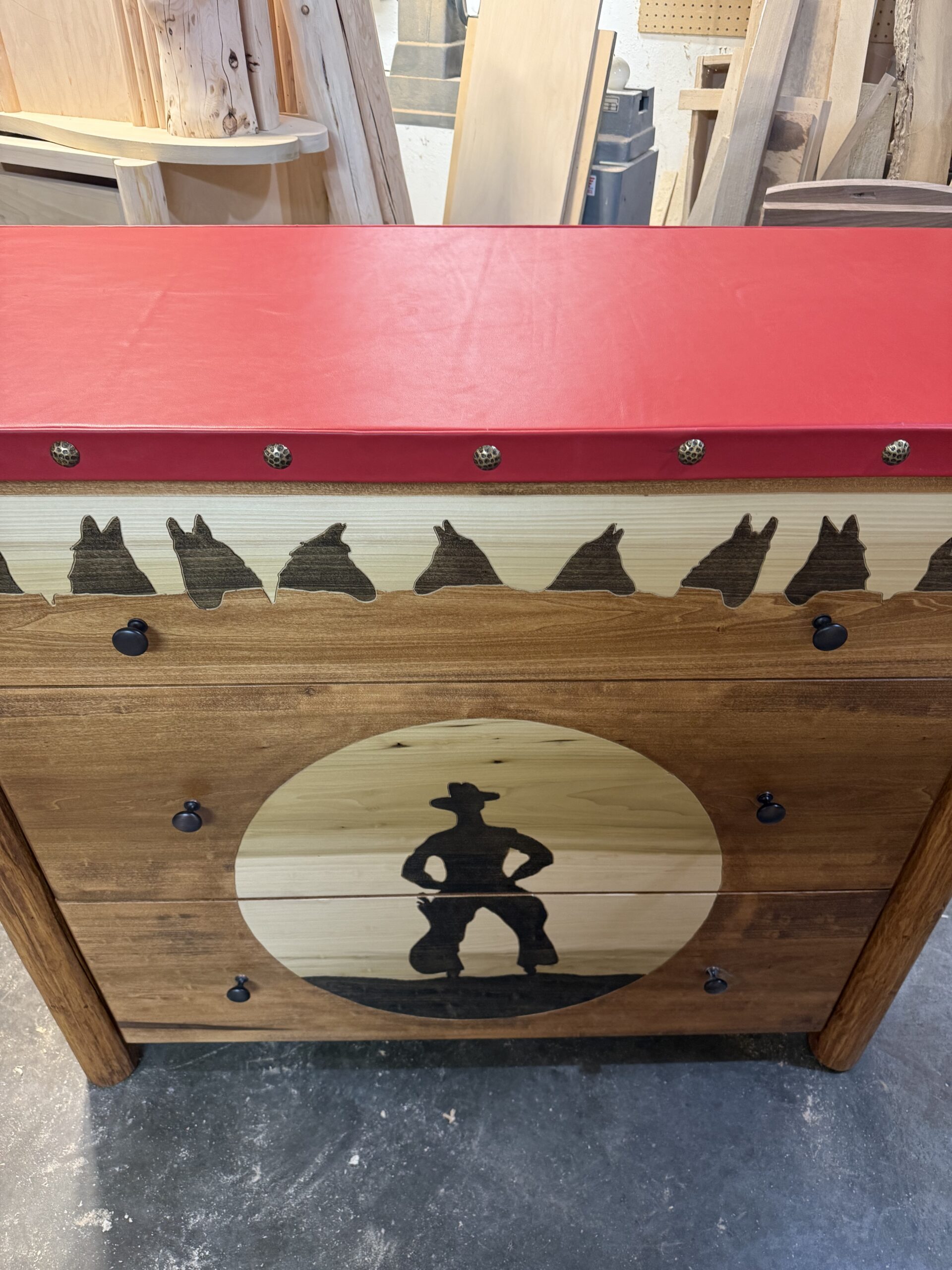 Cowboy Sunset & Horse Silhouette 3-Drawer Dresser - Image 5