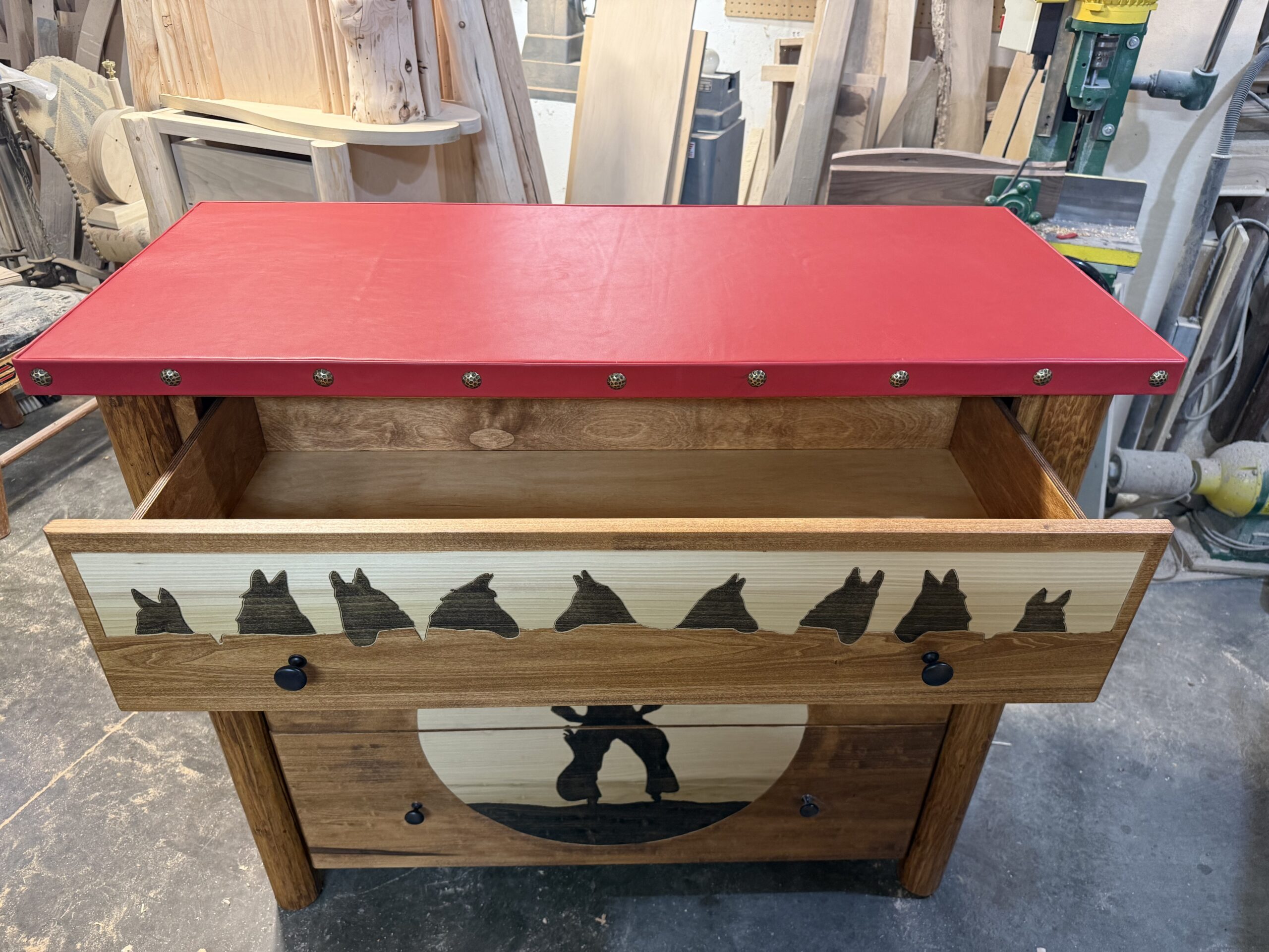 Cowboy Sunset & Horse Silhouette 3-Drawer Dresser - Image 4
