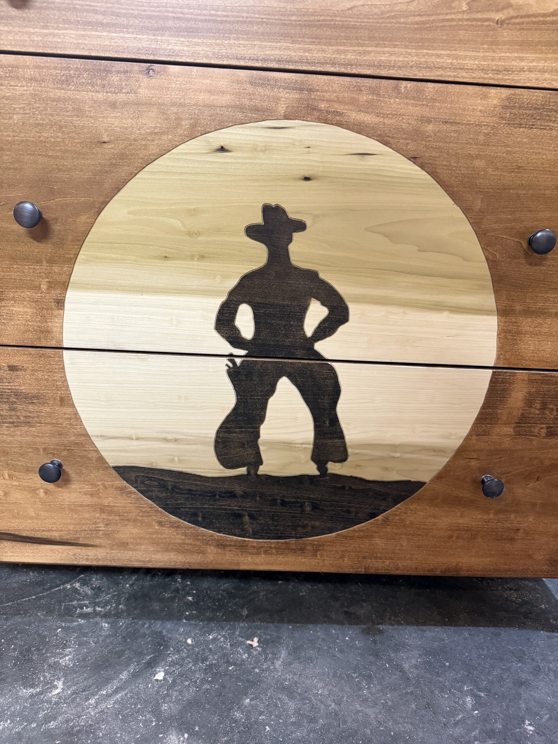 Cowboy Sunset & Horse Silhouette 3-Drawer Dresser - Image 7